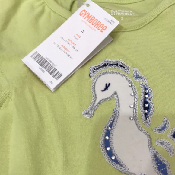 NWT Lime green flutter-sleeve  seahorse top - Picture 5 of 5